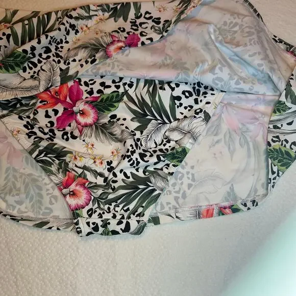 Sunsets tropical print bathing suit bottoms women’s size  M; top 34E/32f/30g - Picture 7 of 13